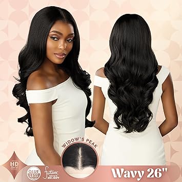 Sensationnel Crowned Edge Lacewig Glueless 13x5 HD Lace Frontal - Wavy 26"