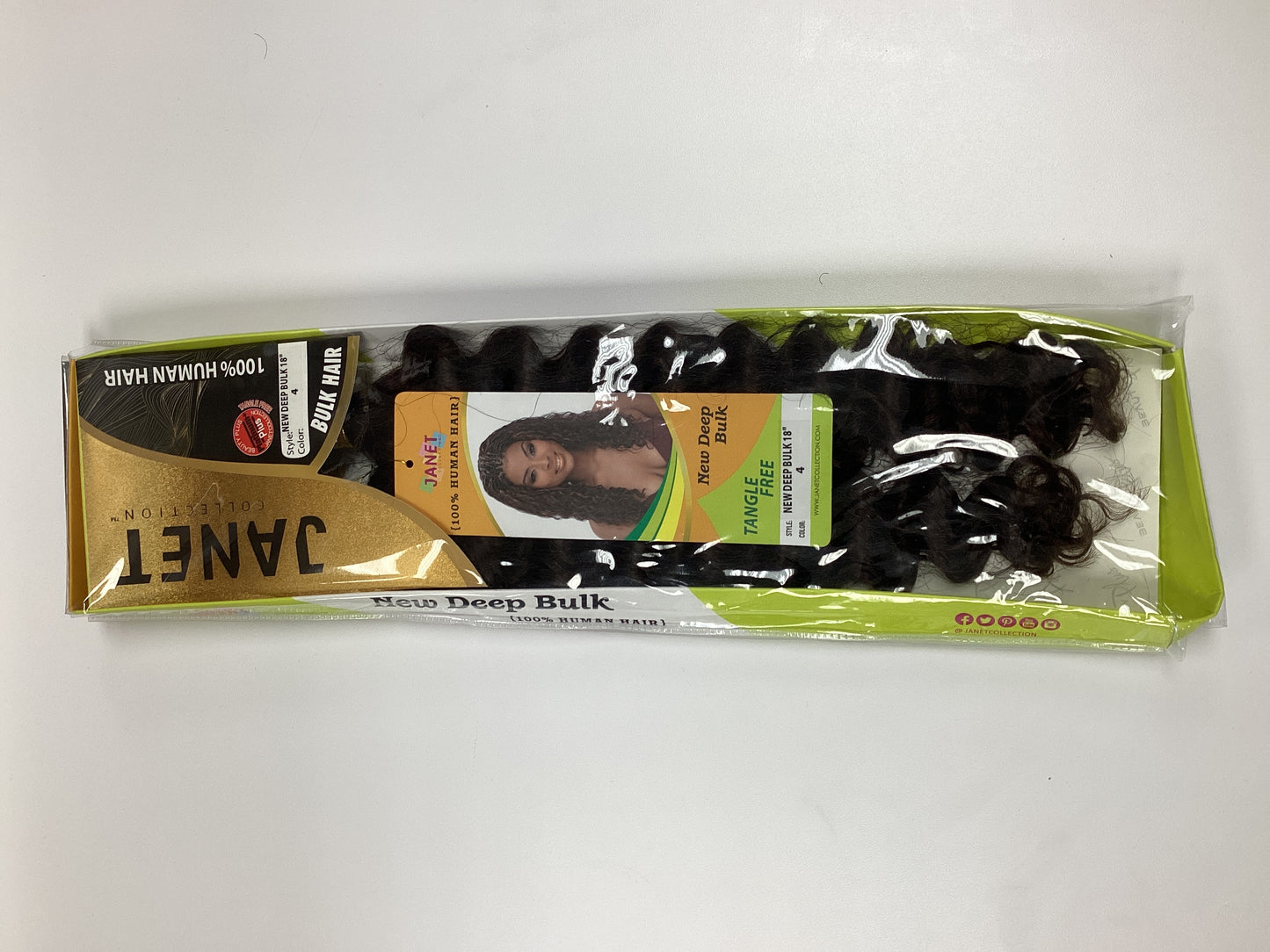 JANET COLLECTION NEW DEEP BULK 18” 100% HUMAN HAIR