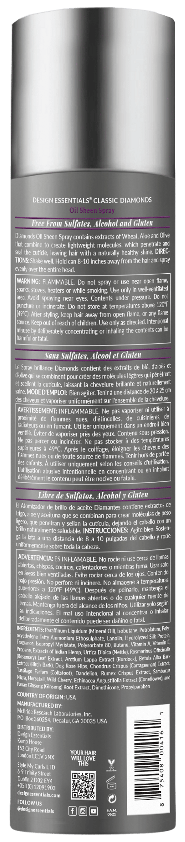 DESIGN ESSENTIALS DIAMONDS Oil Sheen Spray