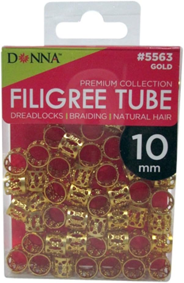 Donna Collection Filigree Tube, Gold, 10mm