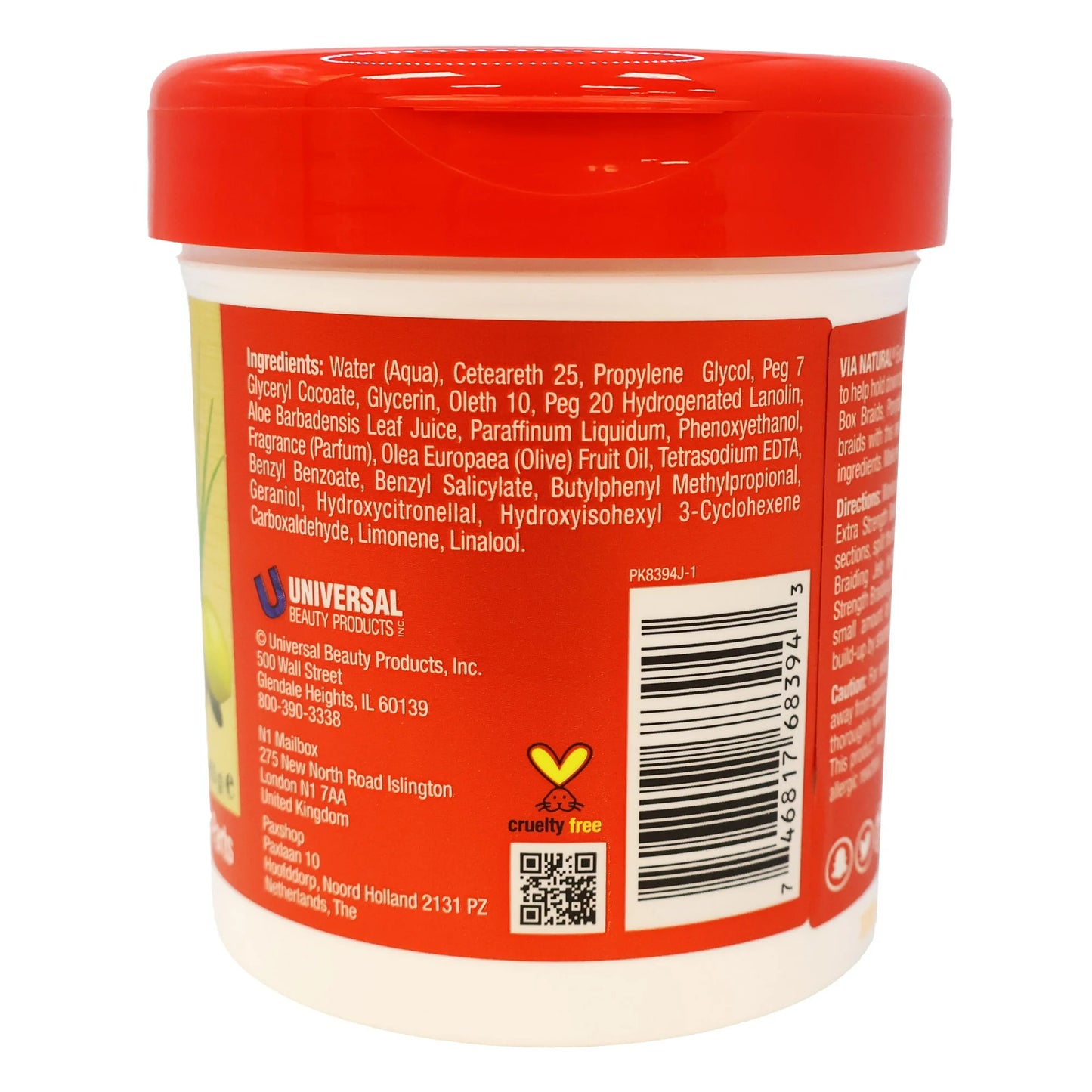 Via Natural Braiding Shine Jelo, Extra Strength, 16 Oz.