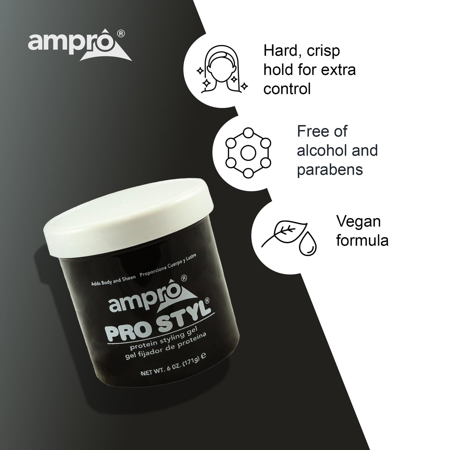 Ampro Pro Styl®| PROTEIN STYLING GEL | REGULAR HOLD