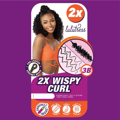 Sensationnel Lulutress Crochet Braiding hair - 2x wispy curl 3b pre-looped crochet braids hair synthetic locs twists braids