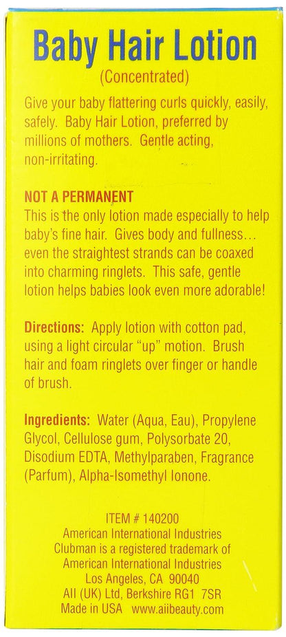 Clubman Baby Hair Lotion, 2 oz