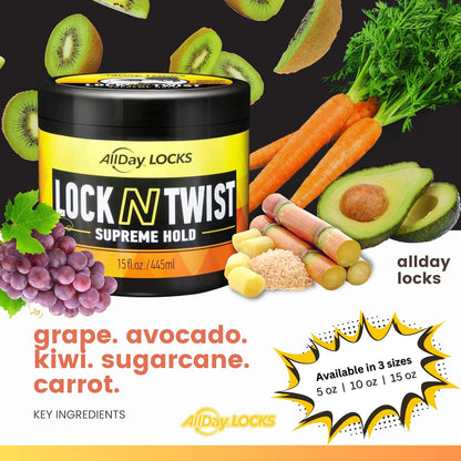AllDay Locks Lock N Twist Gel - Supreme Hold (15 Oz)