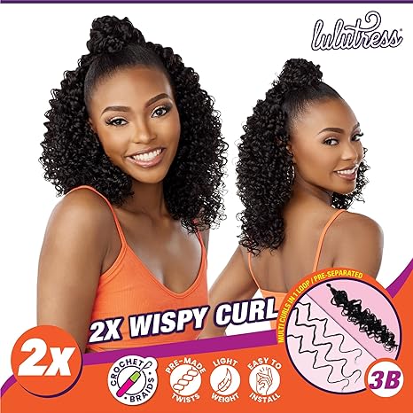 Sensationnel Lulutress Crochet Braiding hair - 2x wispy curl 3b pre-looped crochet braids hair synthetic locs twists braids