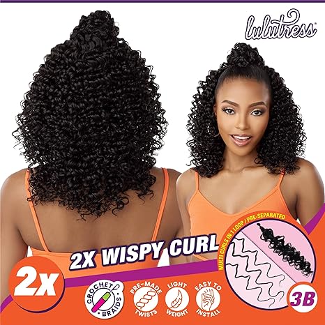 Sensationnel Lulutress Crochet Braiding hair - 2x wispy curl 3b pre-looped crochet braids hair synthetic locs twists braids