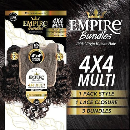 Human Hair Bohemian 14,16,18 – Empire Bundles 4×4 Multi Pack Natural
