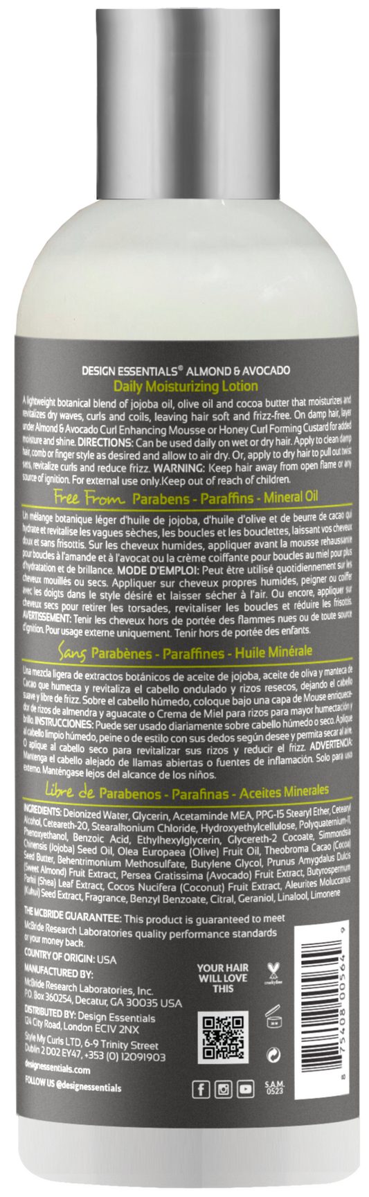 DESIGN ESSENTIALS Almond & Avocado Daily Moisturizing Lotion