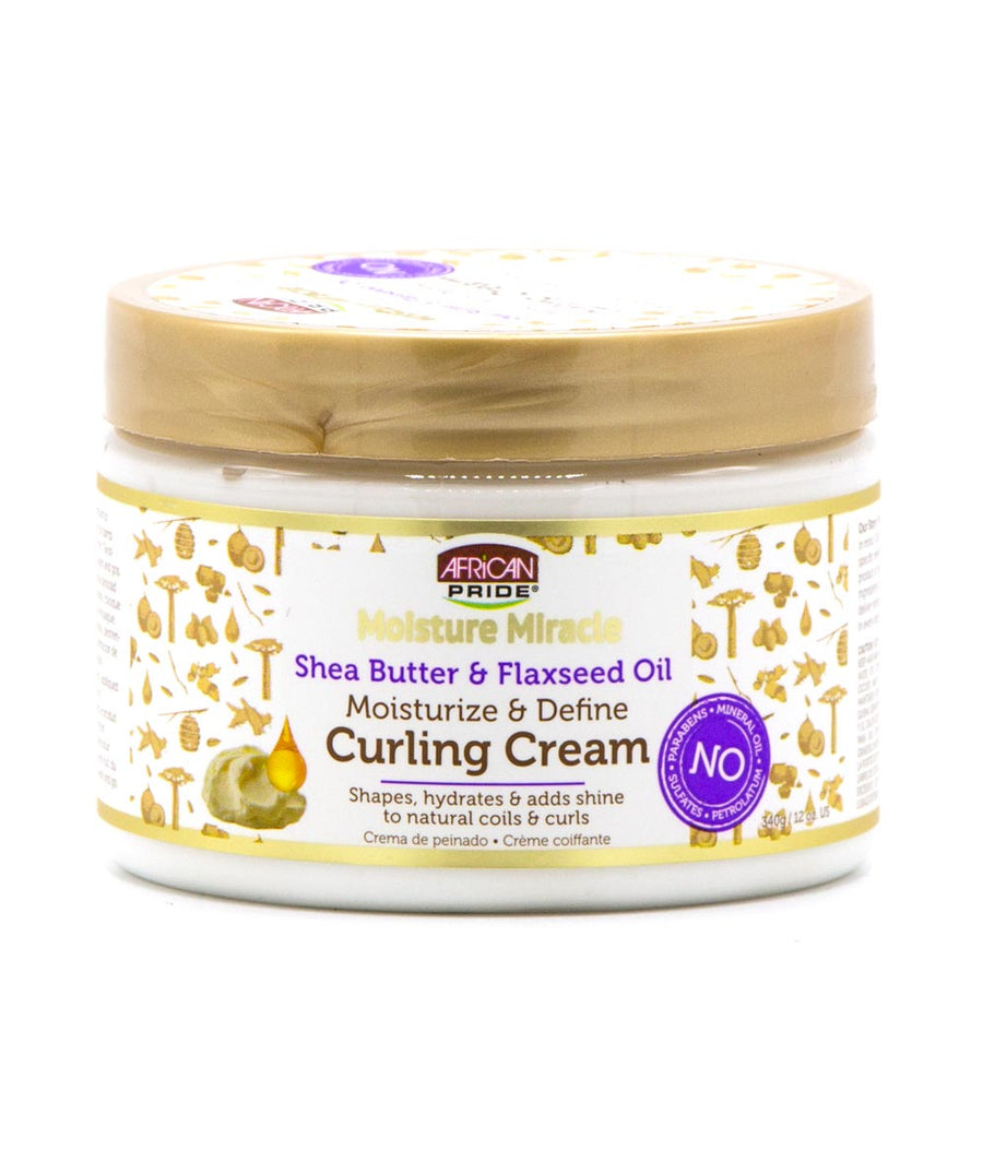 AFRICAN PRIDE Moisture Miracle Shea Butter & Flaxseed Oil Curling Cream 12oz
