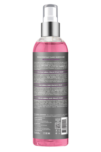 DESIGN ESSENTIALS Bamboo & Silk HCO Leave-In Conditioner 8oz