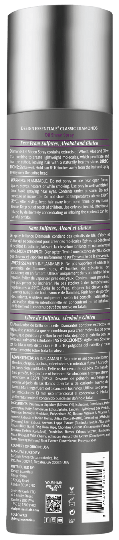 DESIGN ESSENTIALS DIAMONDS Oil Sheen Spray