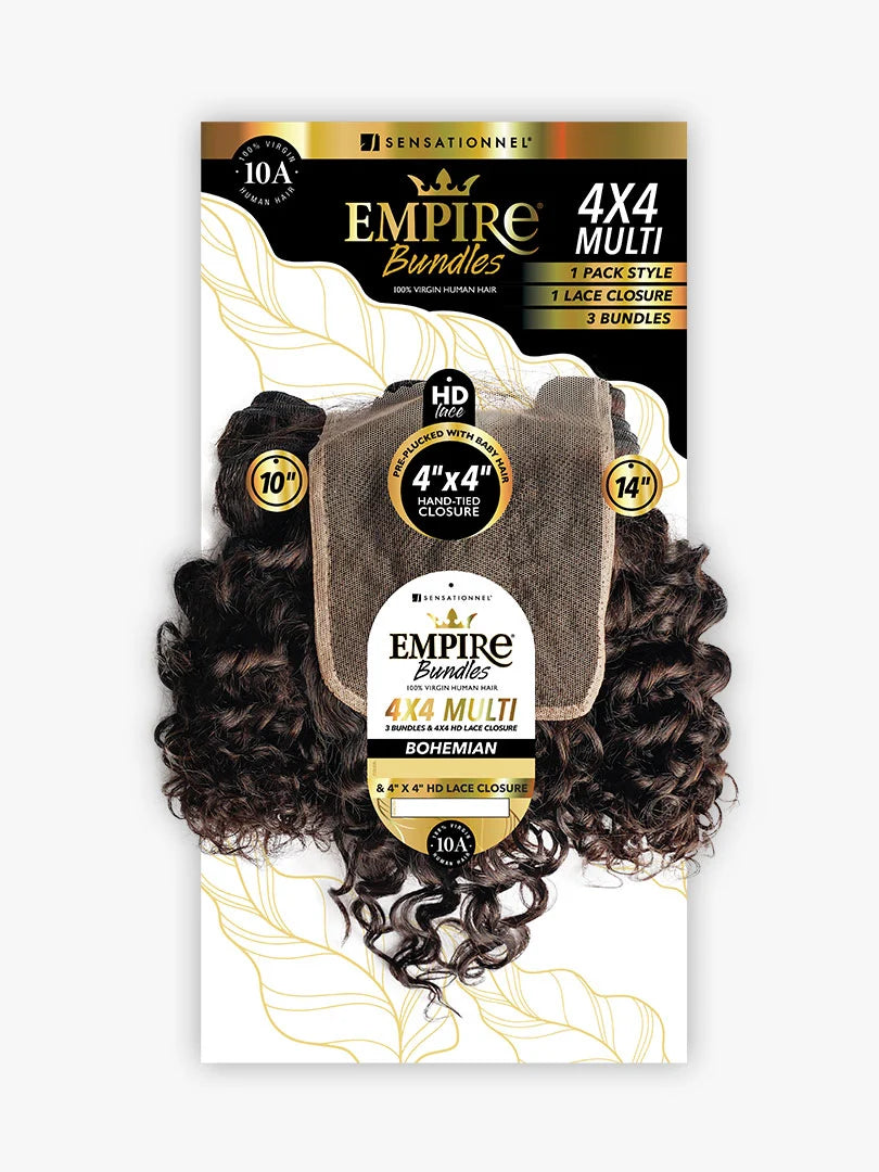 Human Hair Bohemian 14,16,18 – Empire Bundles 4×4 Multi Pack Natural