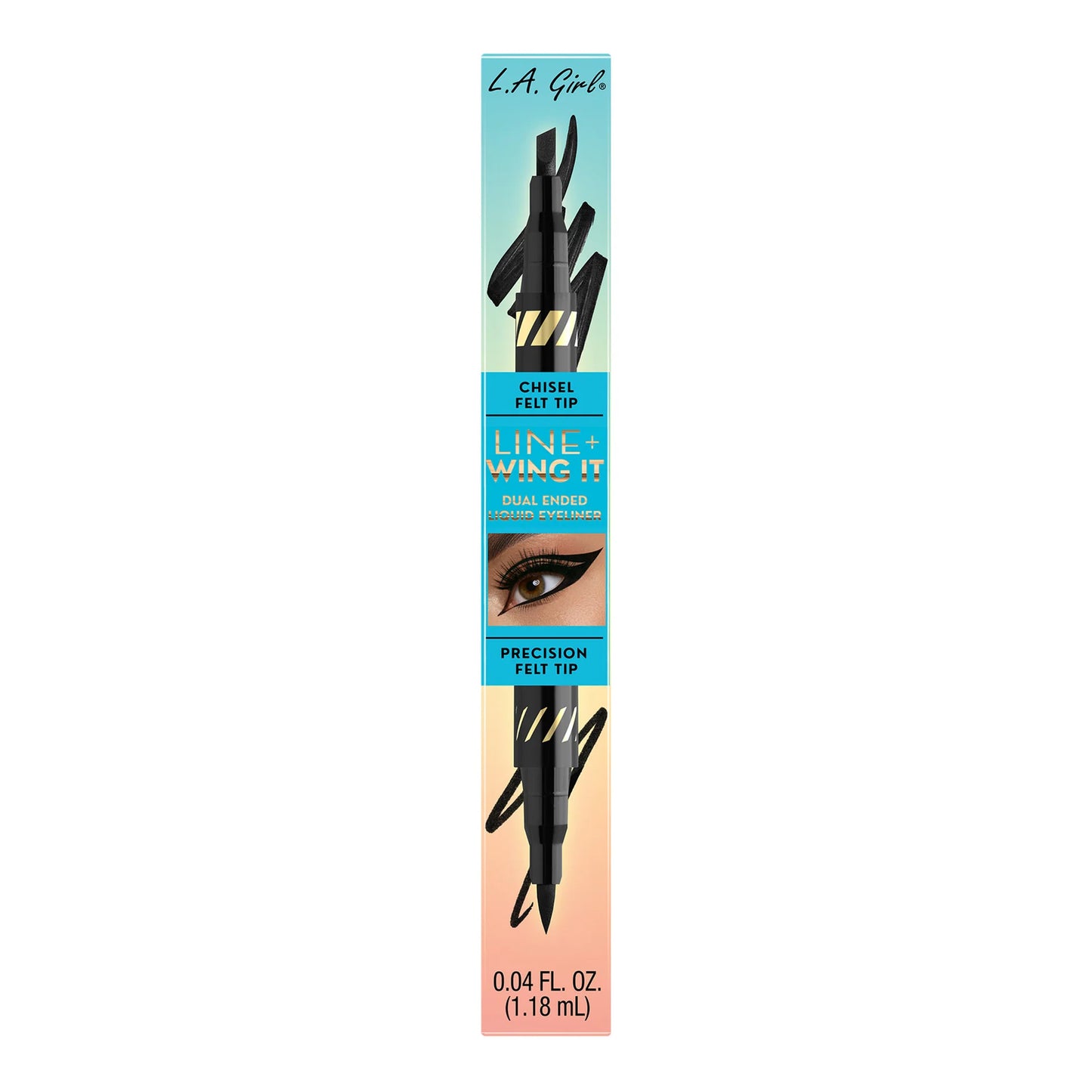 LA Girl Sunset Daze  Line + Wing It Dual Ended Liquid Eyeliner Black