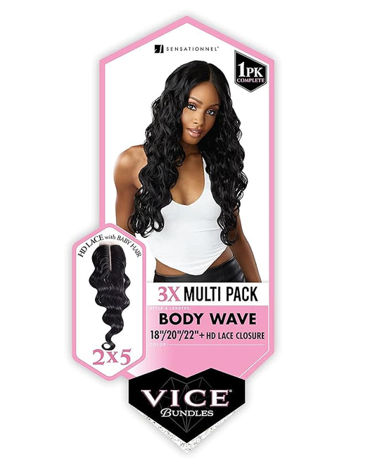 Vice Bundle 3X Multi Pack 14"/16"/18" Bodywave balayage blonde