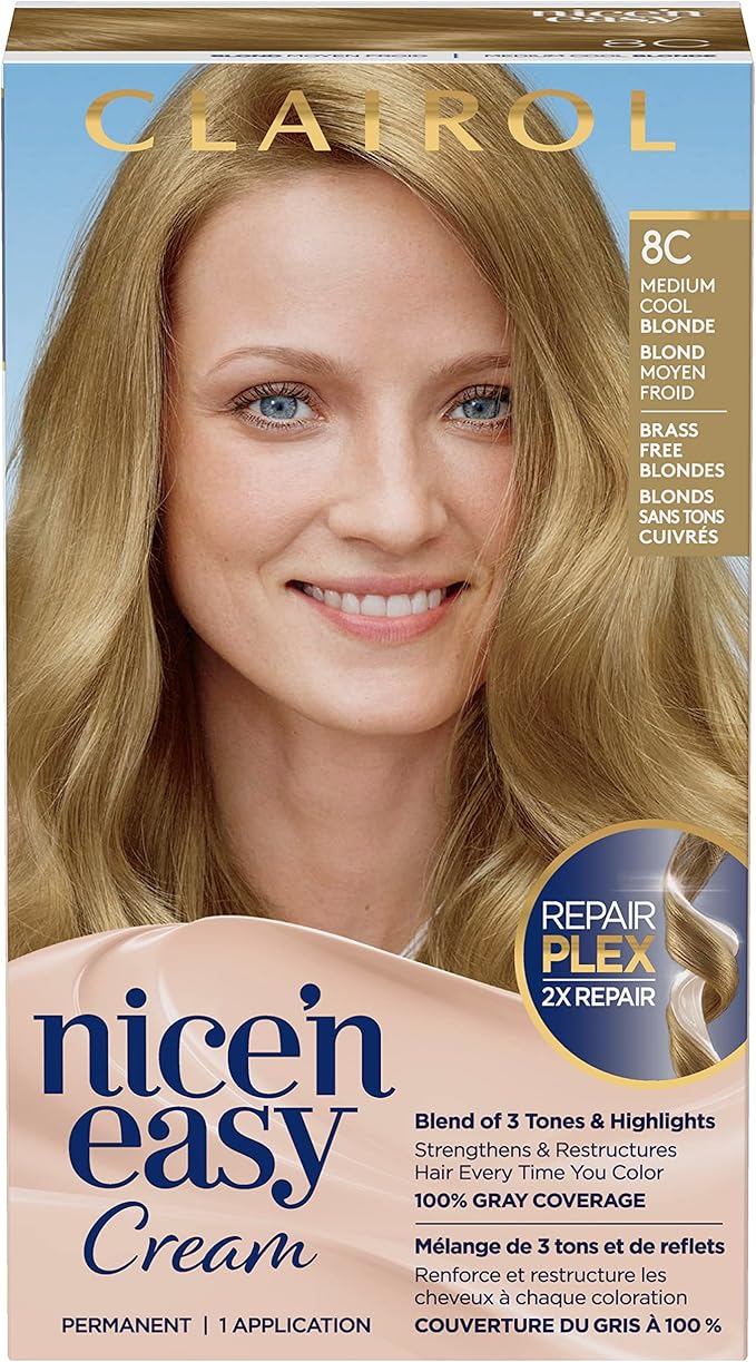 CLAIROL Nice ‘N Easy cream hair Color. Medium cool blonde  8C