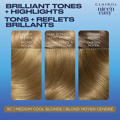 CLAIROL Nice ‘N Easy cream hair Color. Medium cool blonde  8C