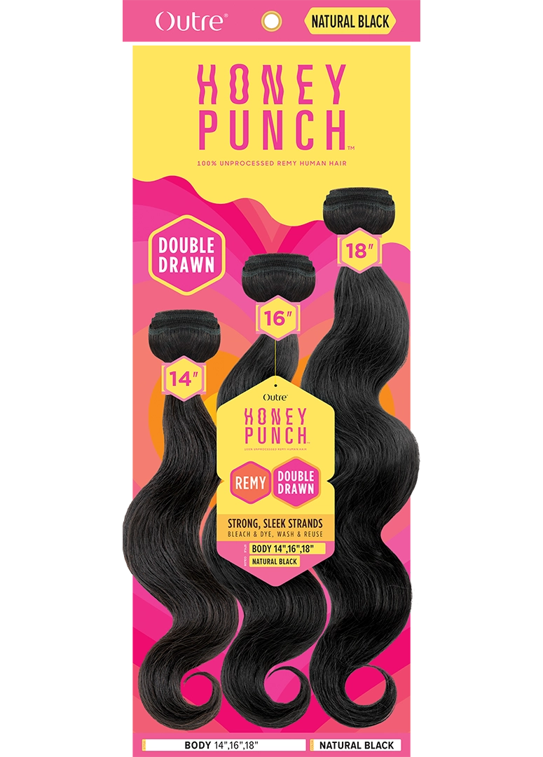 Outre Honey Punch Double Drawn 100% Unprocessed Remy Human Hair - BODY MULTI 14/16/18