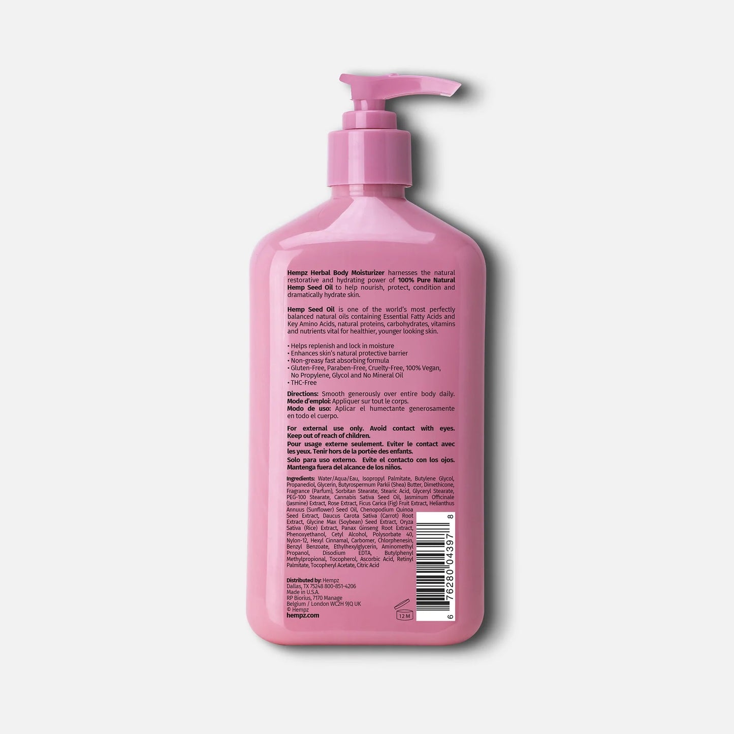 HEMPZ Jasmine & Rose - Body Moisturizer 17oz