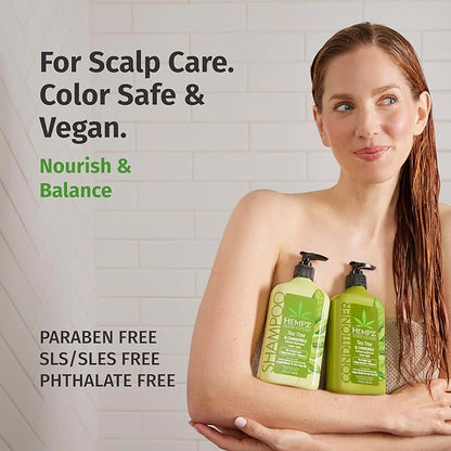 HEMPZ Tea Tree & Chamomile Herbal Hair Shampoo - Gentle Cleansing Herbal Shampoo Enriched with Chamomile, Lavender, Aloe Extracts - 17 Fl OZ