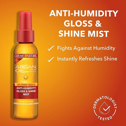 Creme of Nature Argan Oil Gloss and Shine Mist, 4oz