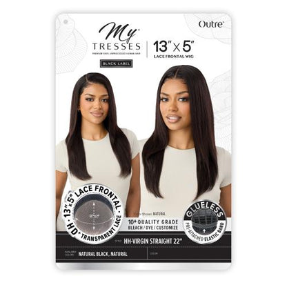 OUTRE My Tresses Black Label Premium Unprocessed Glueless 13X5 HD Lace Frontal Wig HH-Virgin Straight 22"