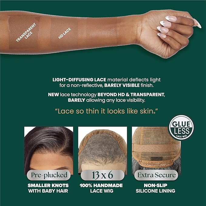 Sensationnel Platinum Glow 13X6 Wig - Amandine Lace frontal Glueless human hair blend Pre-plucked Hairline