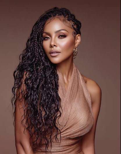 Janet Collection Human Hair Feather Crochet Hair Deep Wave 18″