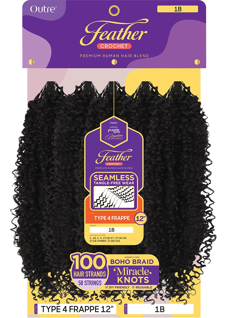 OUTRE Purple Pack Feather Crochet 4 Frappe