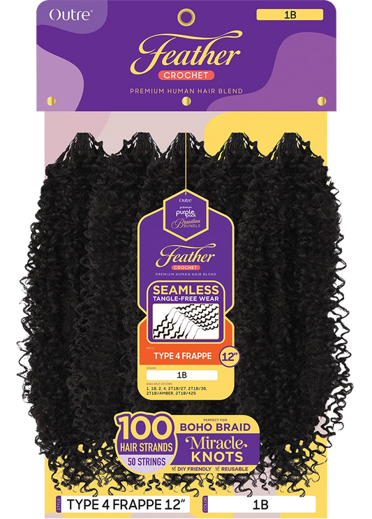 OUTRE Purple Pack Feather Crochet 4 Frappe