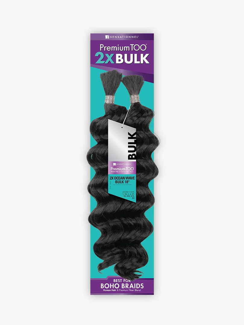 PREMIUM TOO 2x Ocean Wave Bulk Human Hair Blend - 18 Inch