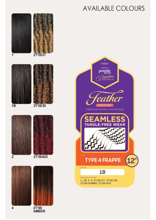 OUTRE Purple Pack Feather Crochet 4 Frappe