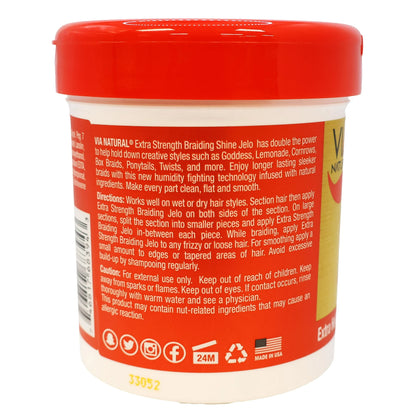 Via Natural Braiding Shine Jelo, Extra Strength, 16 Oz.