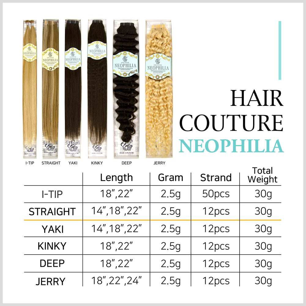 Hair Couture Neophilia Yaki Textured Tape Hair Extension  18" Kinky